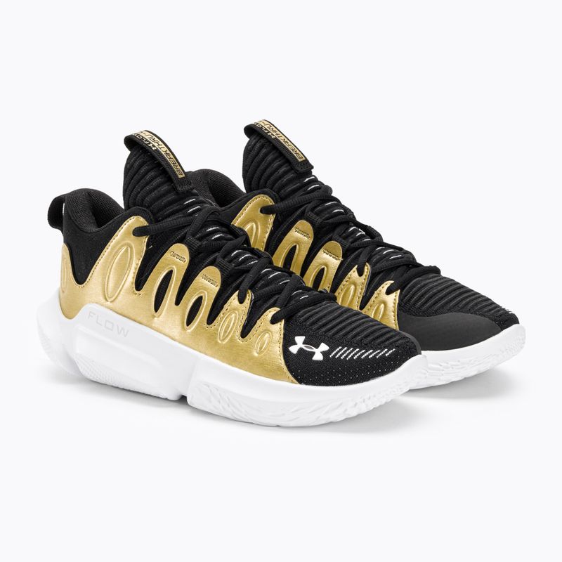 Under Armour Damen Basketball Schuhe W Flow Breakthru 4 schwarz/metallic gold/weiß 4