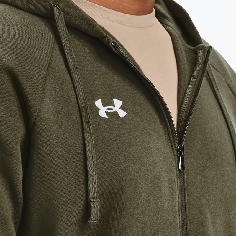 Herren Under Armour Rival Fleece FZ Hoodie navy dd green/white 4