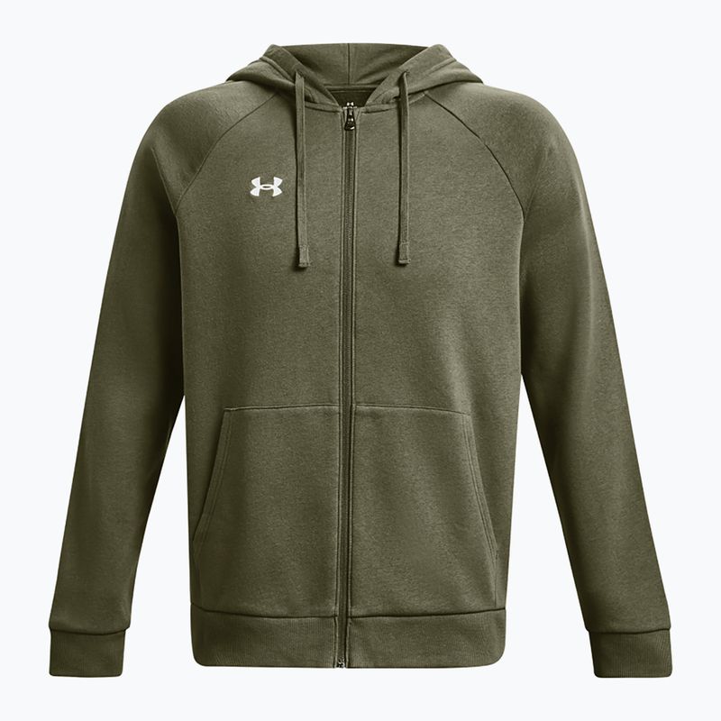 Herren Under Armour Rival Fleece FZ Hoodie navy dd green/white 5