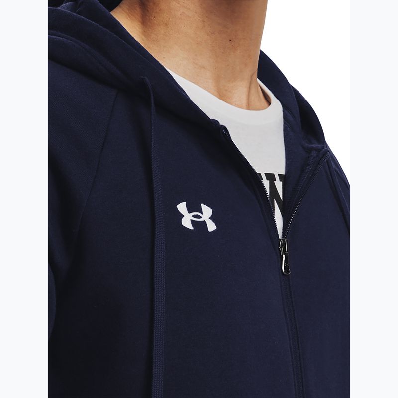 Training Sweatshirt Hoodie Herren Under Armour Rival Fleece FZ midnight navy/white 4