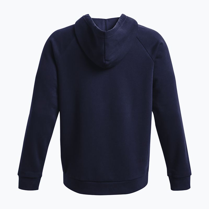 Training Sweatshirt Hoodie Herren Under Armour Rival Fleece FZ midnight navy/white 6