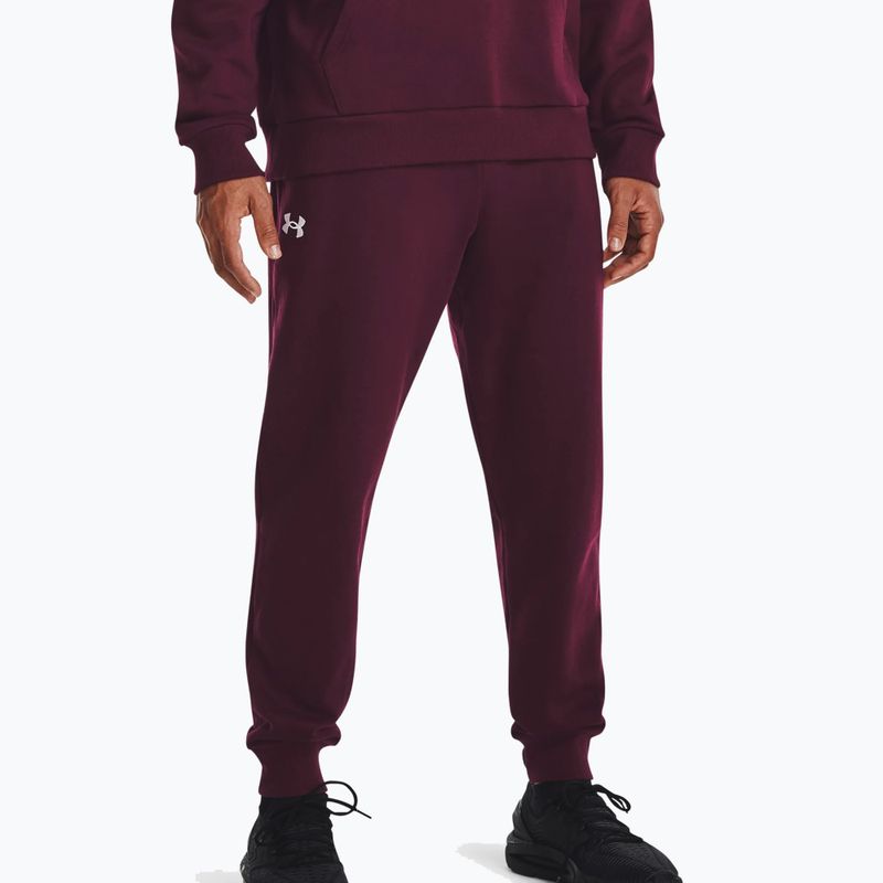 Under Armour Rival Fleece Jogger dunkelbraun/weiß Herren Trainingshose