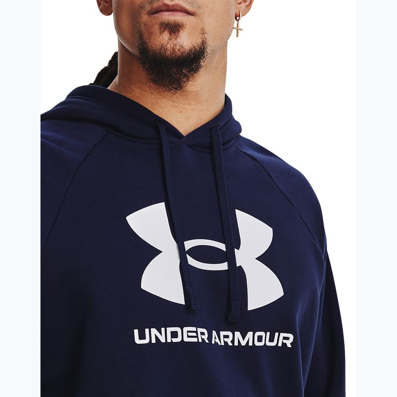 Hoodie Sweatshirt Herren Under Armour Rival Fleece Logo HD midnight navy/white 4