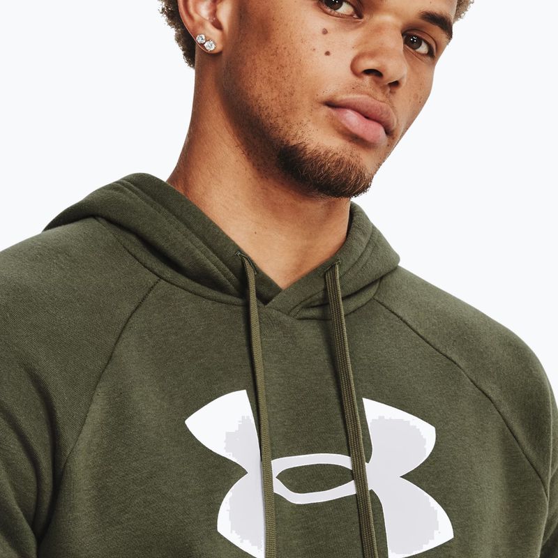 Under Armour Herren Kapuzenpulli Rival Fleece Logo HD marine von grün/weiß 3