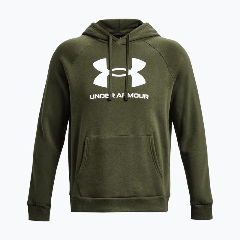 Under Armour Herren Kapuzenpulli Rival Fleece Logo HD marine von grün/weiß 4