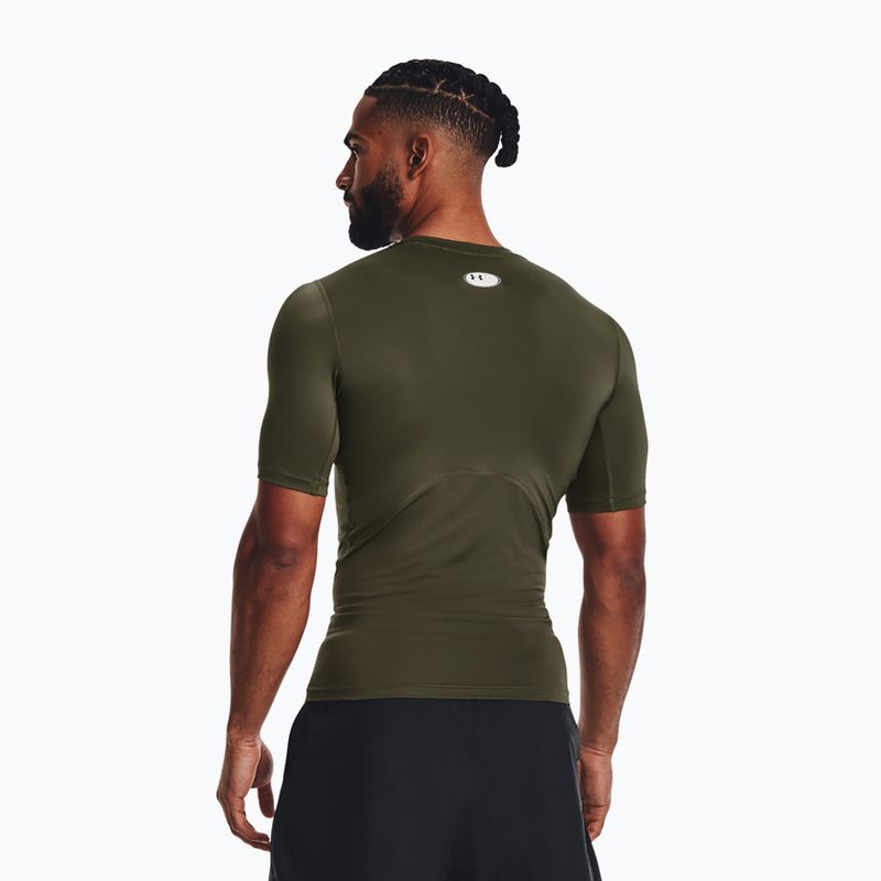 Under Armour HG Armour Comp SS Herren Trainings-T-Shirt marine von grün/weiß 2