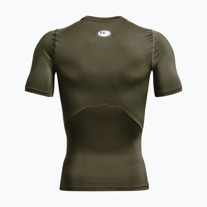 Under Armour HG Armour Comp SS Herren Trainings-T-Shirt marine von grün/weiß 5