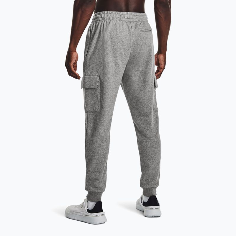 Hose Herren Under Armour Rival Fleece Cargo Jogger castlerock light heather / white 3