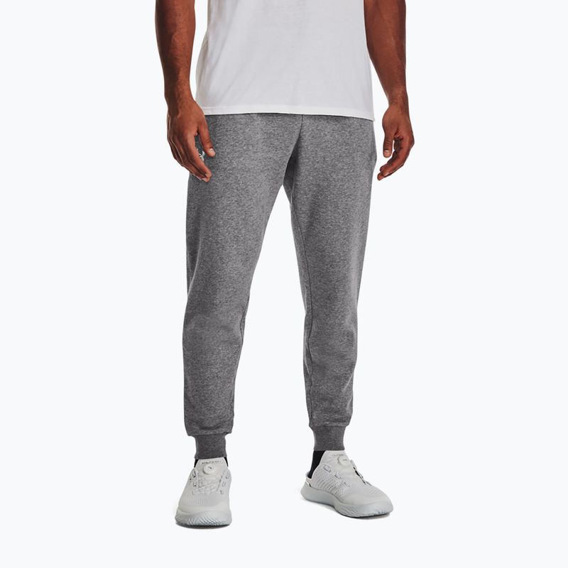 Under Armour Herren Rival Fleece Jogger Castlerock helles Heidekraut/weiße Trainingshose