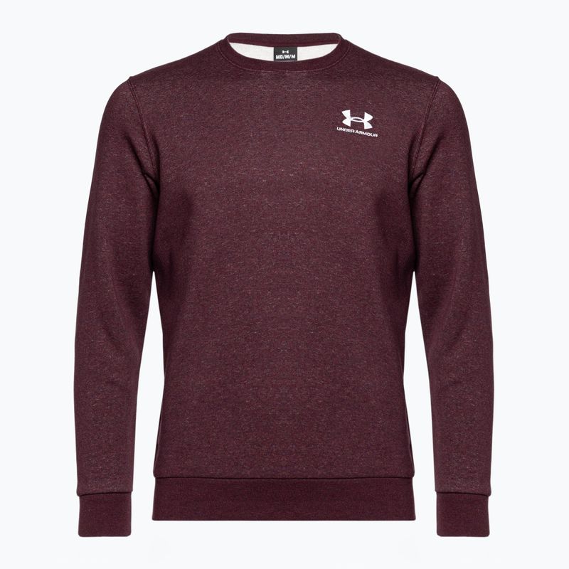 Herren Under Armour Essential Fleece Crew Sweatshirt dunkel kastanienbraun/weiß 4