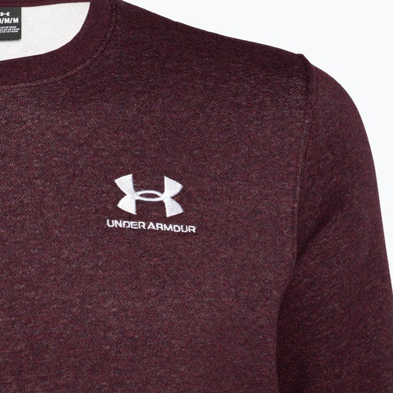 Herren Under Armour Essential Fleece Crew Sweatshirt dunkel kastanienbraun/weiß 6