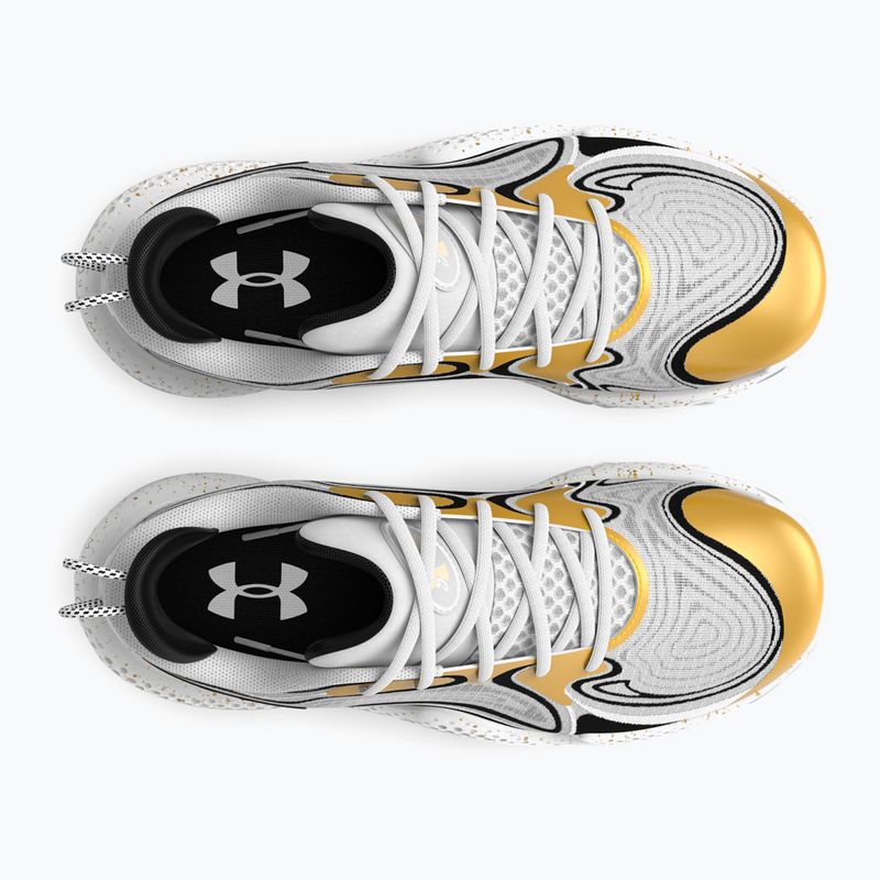 Under Armour Spawn 6 Basketball Schuhe weiß/schwarz/metallic gold 11