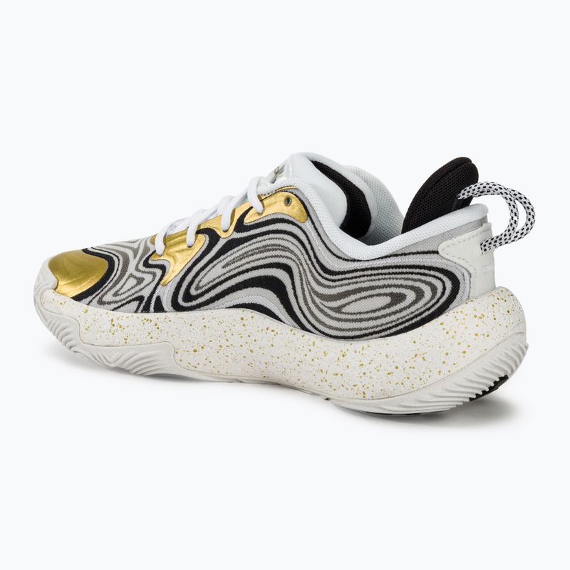 Under Armour Spawn 6 Basketball Schuhe weiß/schwarz/metallic gold 3