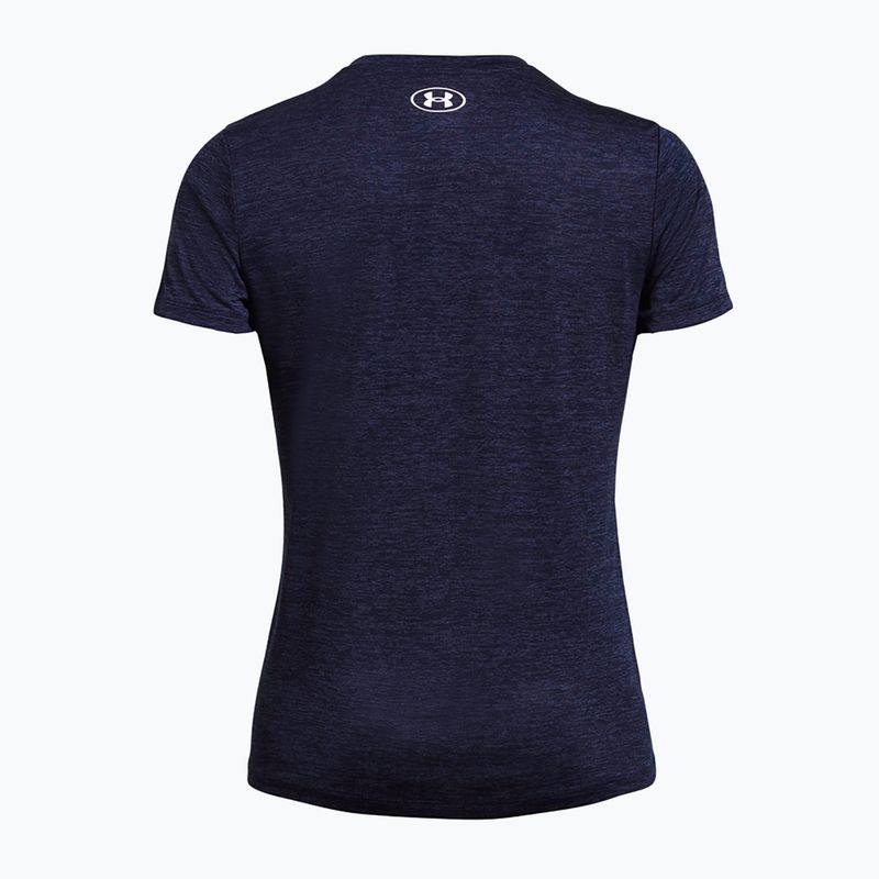 Under Armour Tech V-Twist Mitternacht Marineblau/Weiß Damen-Trainings-T-Shirt 2