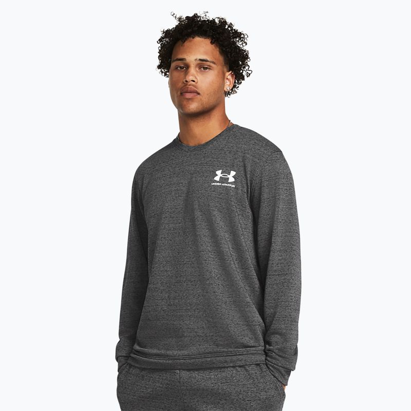 Männer unter Rüstung Rival Terry Lc Crew Kapuzenpullover castlerock Licht heather/onyx weiß