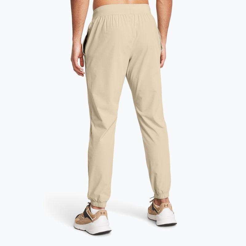 Herren Under Armour Stretch Woven Joggers khaki base/schwarze Hose 3