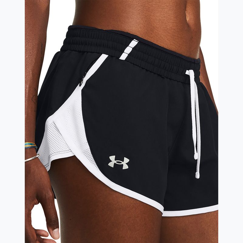 Under Armour Fly By 3" Damen Laufshorts schwarz / weiß / reflektierend 4