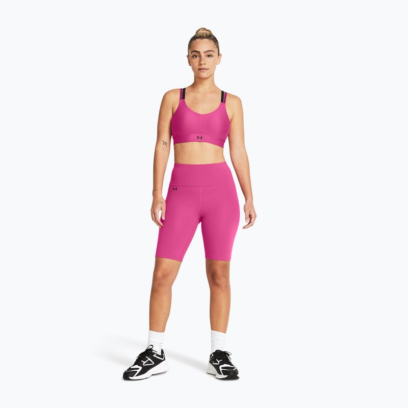 Damen Trainingsshorts Under Armour Motion Bike Short astro pink/schwarz 2