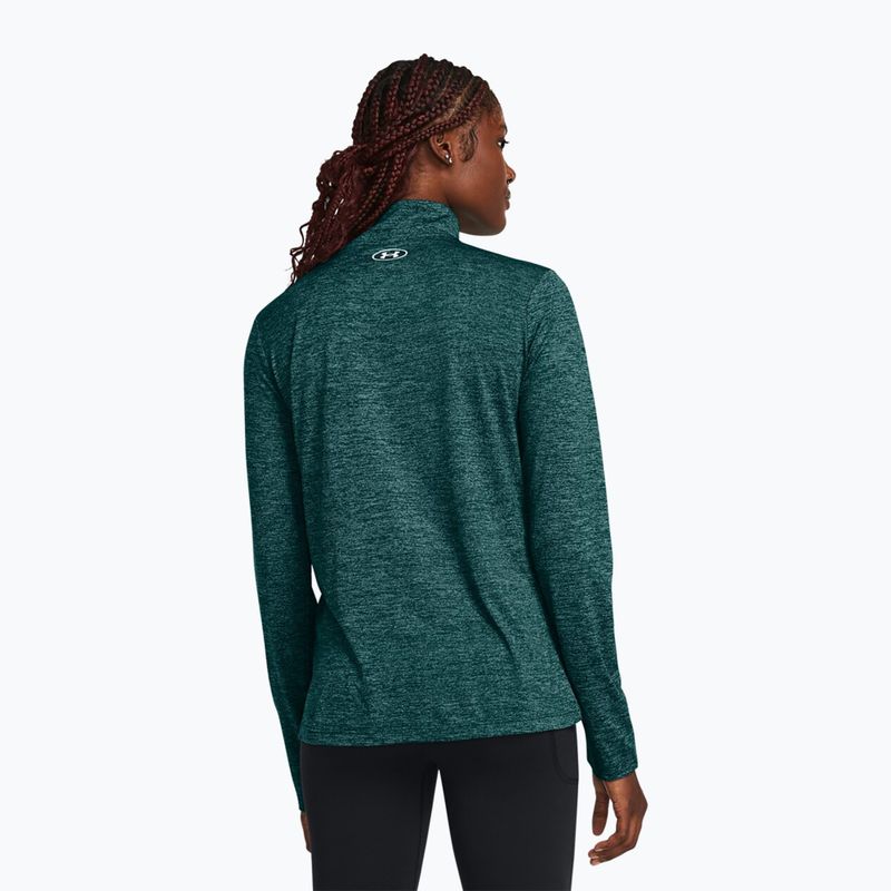 Frauen unter Armour Tech 1/2 Zip-Twist hydro teal / weiß Sweatshirt 2