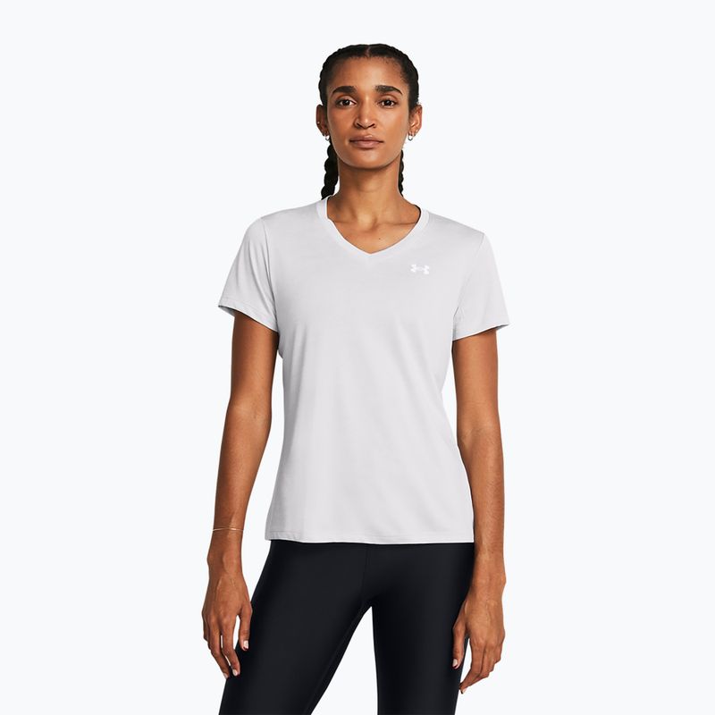 Damen Trainingsshirt Under Armour Tech V-Twist halo grau/weiß