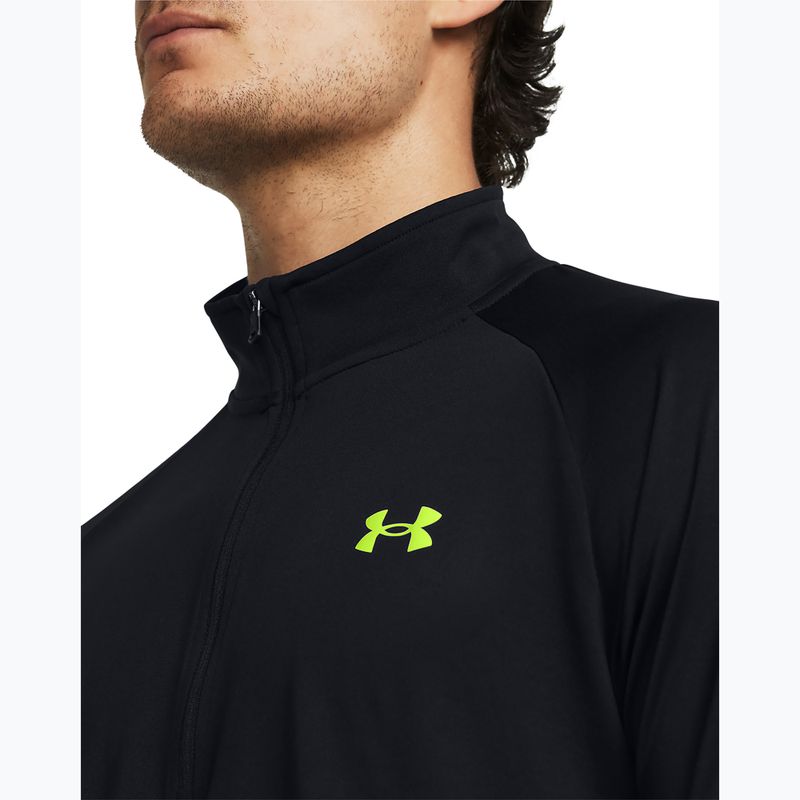 Männer unter Armour Tech 2.0 1/2 Zip schwarz / hohe vis gelbe Sweatshirt