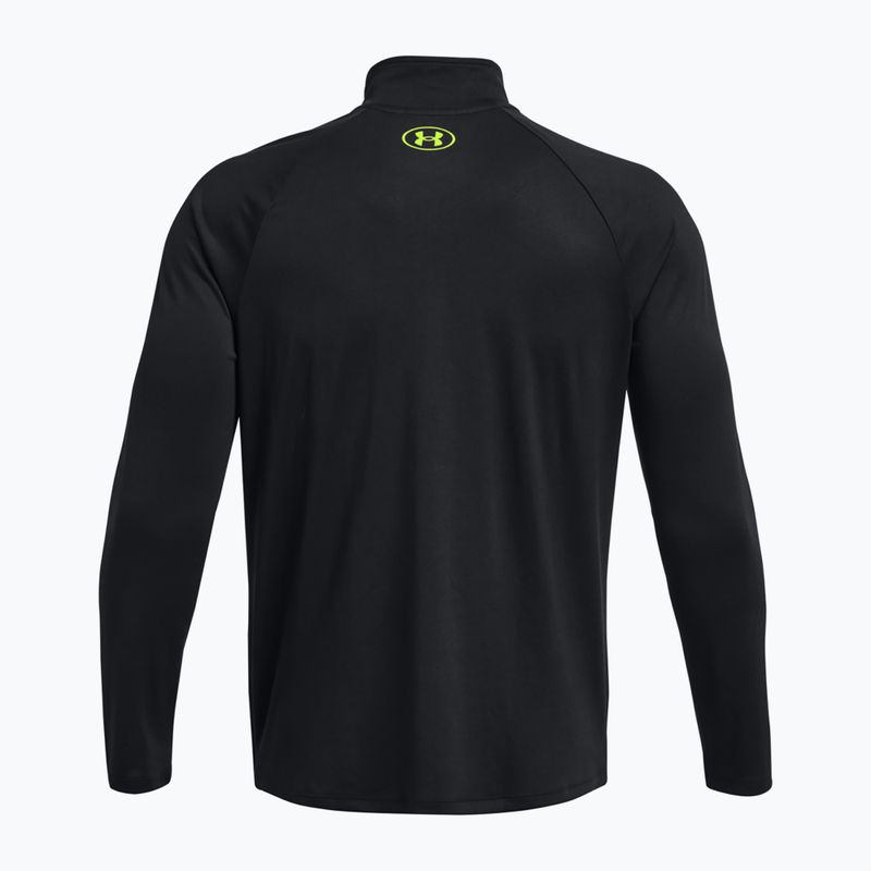 Männer unter Armour Tech 2.0 1/2 Zip schwarz / hohe vis gelbe Sweatshirt