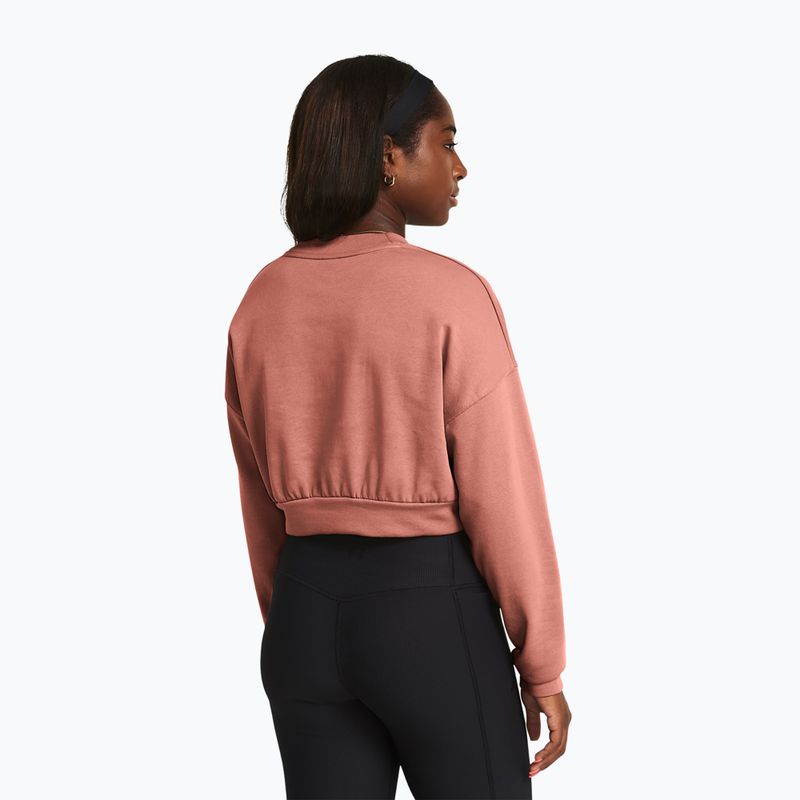 Under Armour Frauen Training Sweatshirt Rival Terry Os Crop Crew Canyon rosa/weiß 2