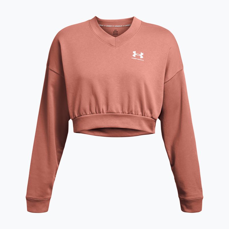 Under Armour Frauen Training Sweatshirt Rival Terry Os Crop Crew Canyon rosa/weiß 3