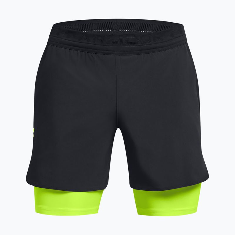 Men's Under Armour Peak Woven 2in1 Shorts schwarz/high vis gelb/high vis gelb 5