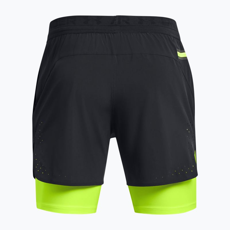 Men's Under Armour Peak Woven 2in1 Shorts schwarz/high vis gelb/high vis gelb 6