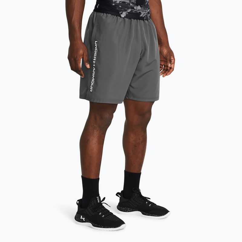 Trainingsshorts Herren Under Armour Woven Wordmark castlerock/white
