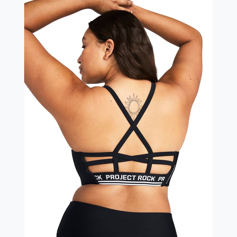 Under Armour Project Rock All Train Crossback schwarz/weißer Fitness-BH 2