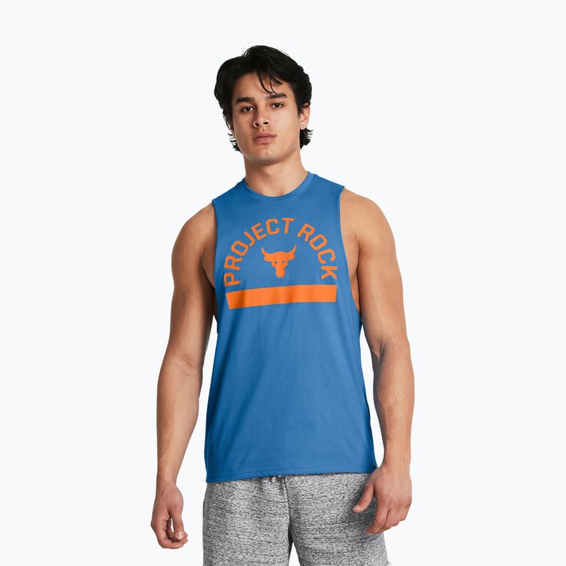 Under Armour Projekt Rock Payoff Grafik Herren Training Longsleeve viral blau/atomic/schwarz