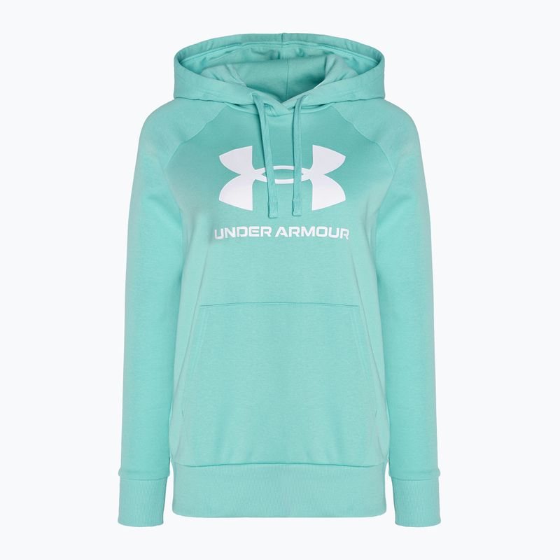 Under Armour Damen Rival Fleece Big Logo Hoody radial türkis/weiß Sweatshirt 4