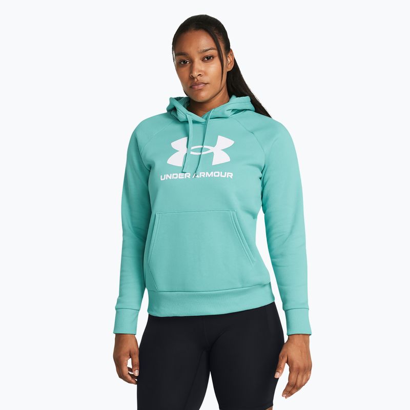 Under Armour Damen Rival Fleece Big Logo Hoody radial türkis/weiß Sweatshirt