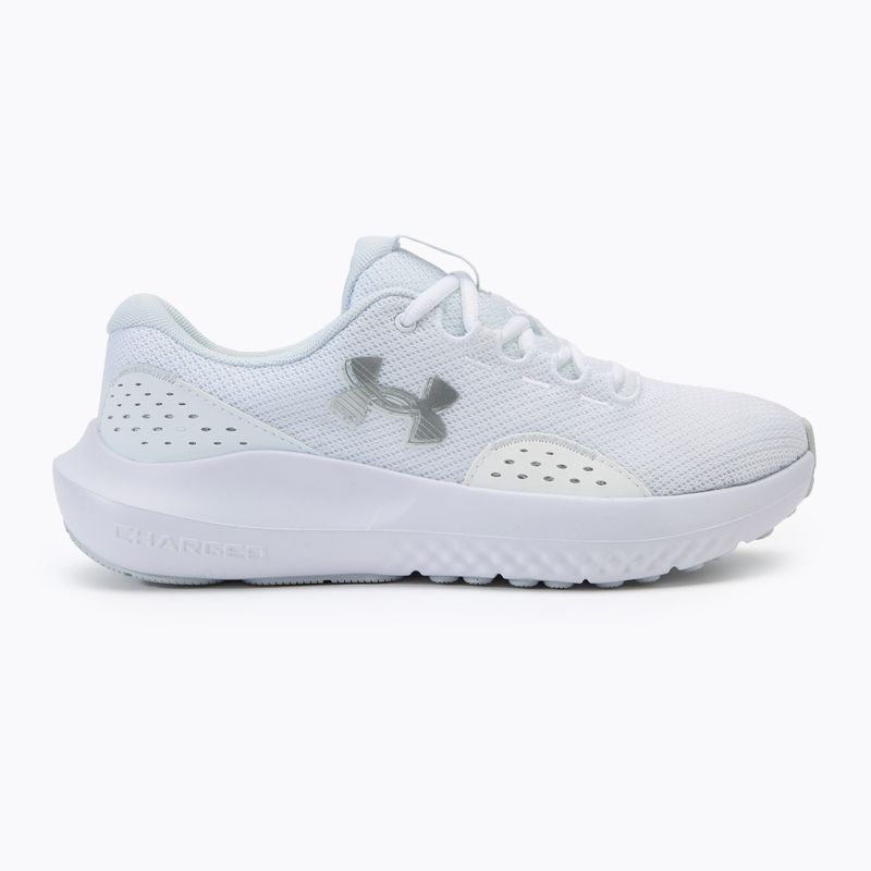 Under Armour Charged Surge 4 Damen Laufschuhe Weiß/Distanz Grau/Metallic Silber 2