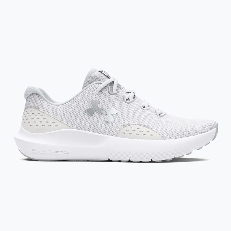 Under Armour Charged Surge 4 Damen Laufschuhe Weiß/Distanz Grau/Metallic Silber 8