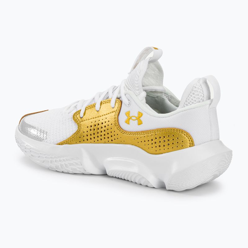 Under Armour Flow Futr X3 Basketball Schuhe weiß/weiß/metallic gold 3