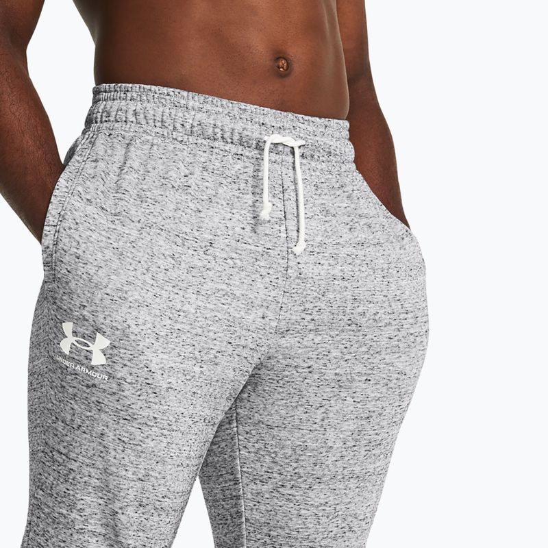 Under Armour Herren Rival Terry Jogger mod grau hell heather/onyx weiß Hose 4