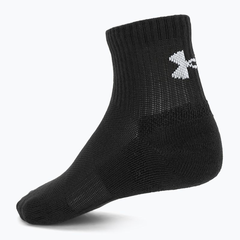Socken Under Armour Training Cotton Quarter 3 Paar black/black/white 2