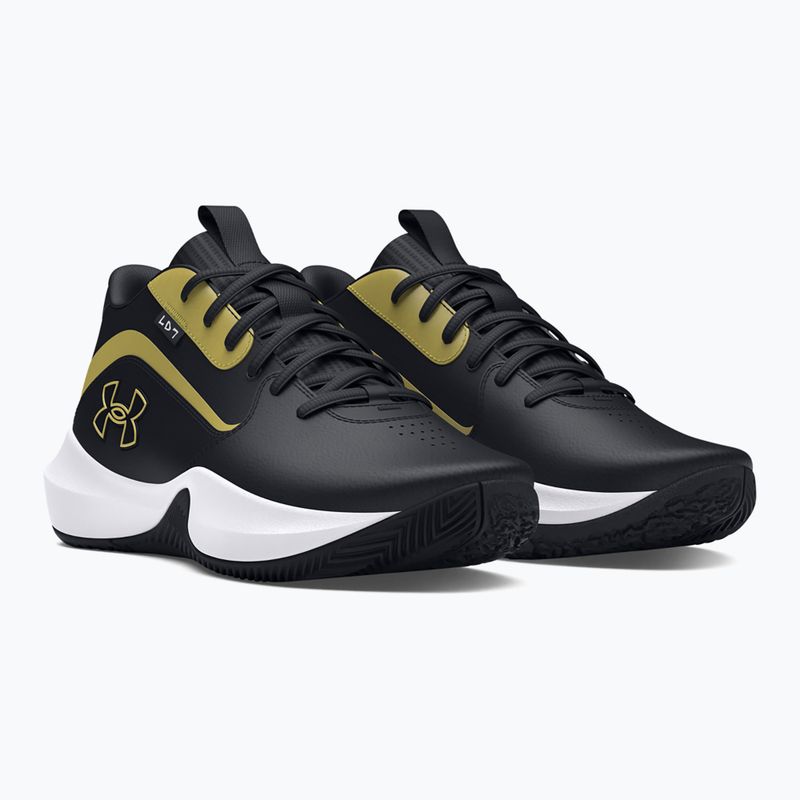 Under Armour Lockdown 7 Basketball Schuhe schwarz/schwarz/metallic gold