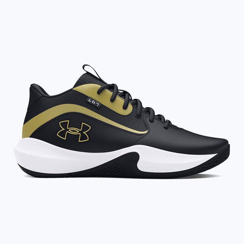 Under Armour Lockdown 7 Basketball Schuhe schwarz/schwarz/metallic gold 2