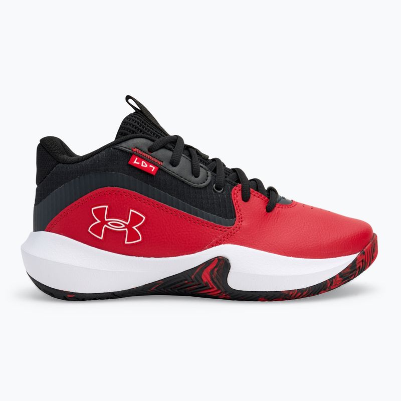 Under Armour GS Lockdown 7 rot/schwarz/weiß Kinder Basketballschuhe 2