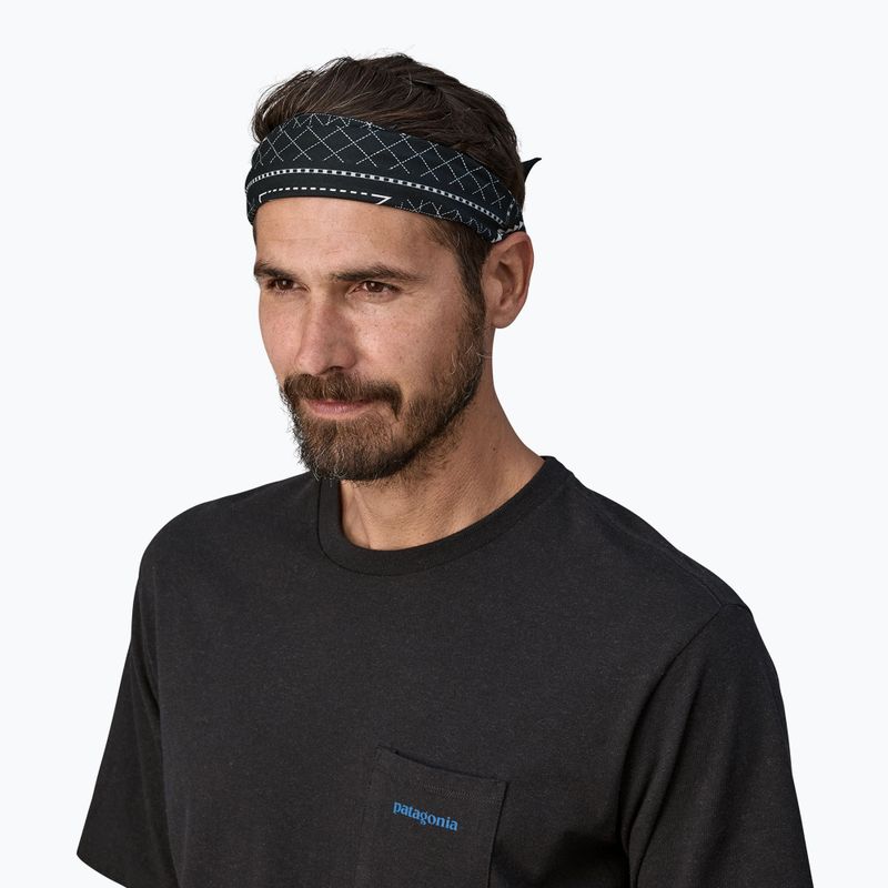 Patagonia Bandana mountain grid/schwarzes Multifunktionstuch 4