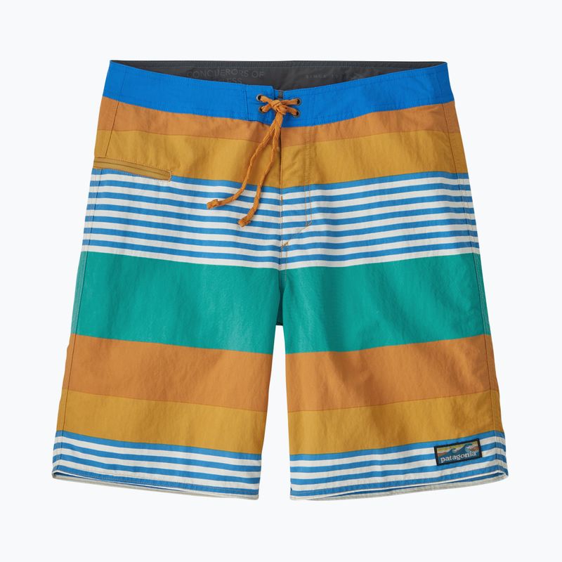 Badeshorts Herren Patagonia Wavefarer Boardshorts fitz stripe/pufferfish gold