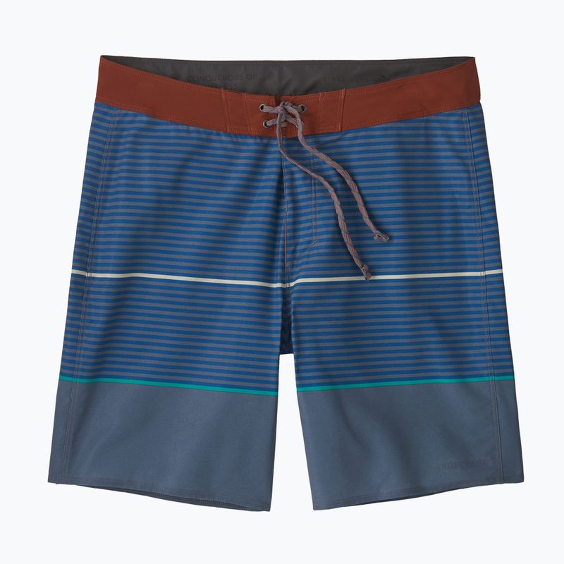 Badeshorts Herren Patagonia Hydropeak Boardshorts olivas stripe/utility blue 3