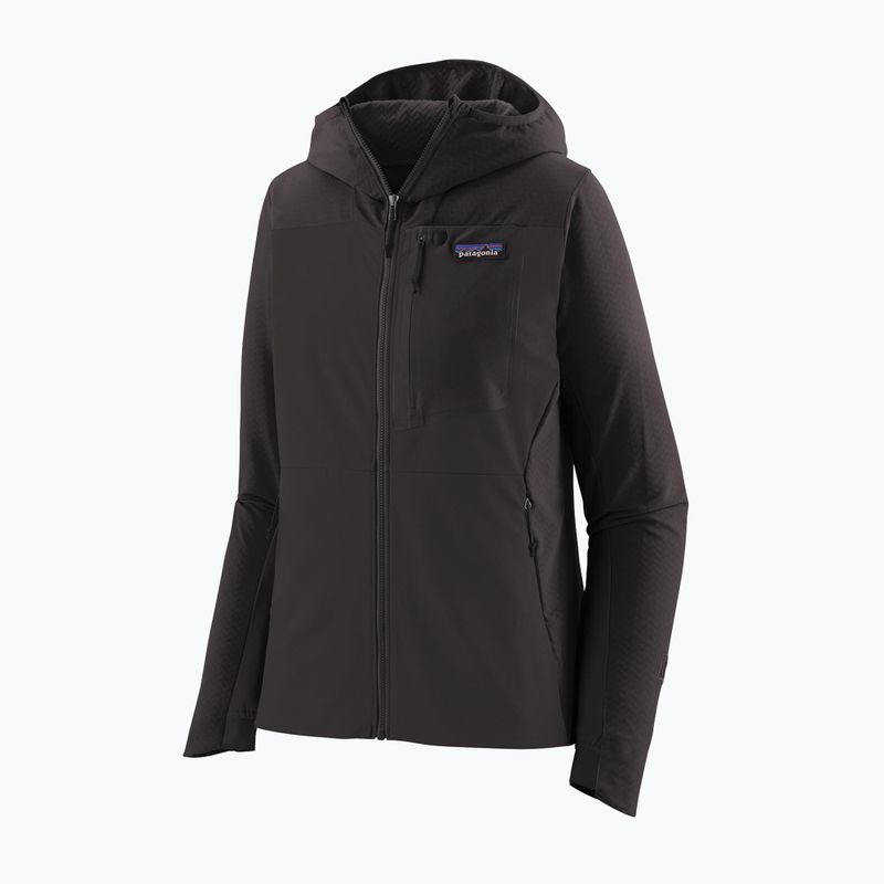 Damen Softshelljacke Patagonia R1 CrossStrata Hoody schwarz 9