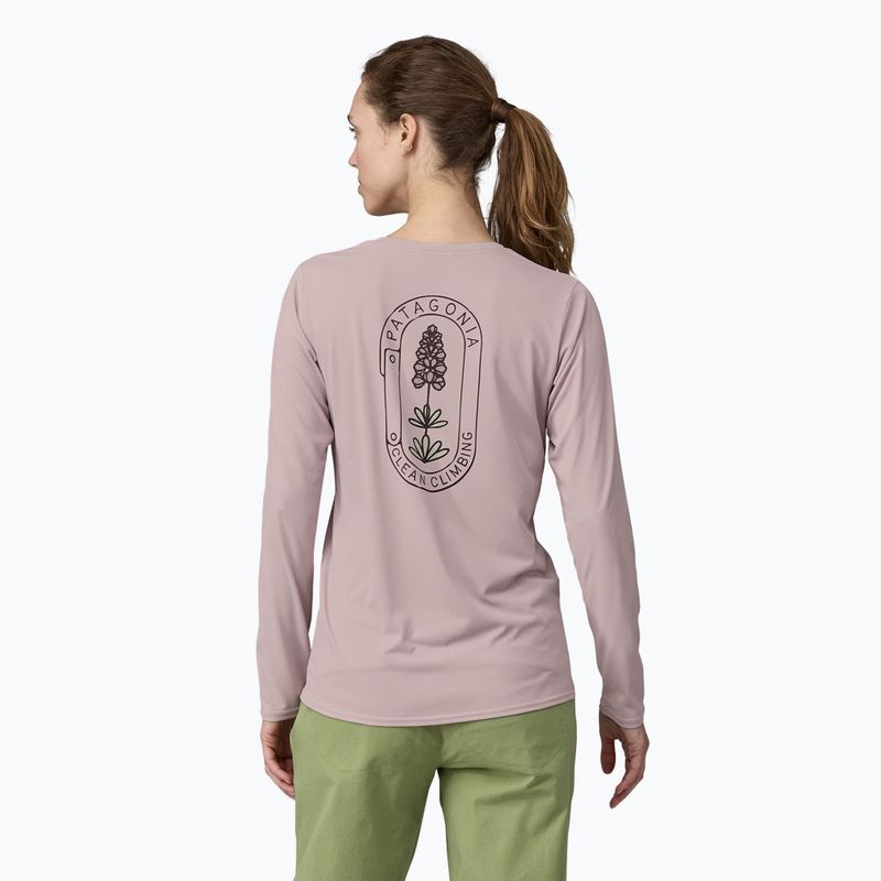 Damen Patagonia Cap Cool Daily Graphic Shirt Longsleeve - Lands clean climb bloom/echo purple 2