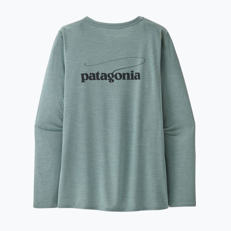 Damen Patagonia Cap Cool Daily Graphic Shirt Longsleeve - Waters casting logo/thermal blue x-dye