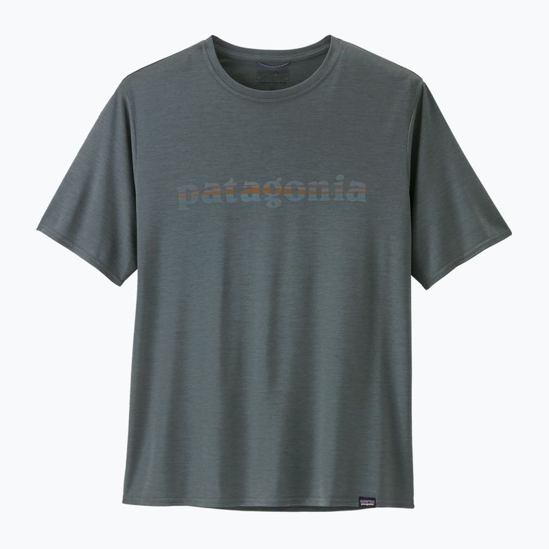 Herren Patagonia Cap Cool Daily Graphic Shirt 73 text logo/nouveau grün x-dye